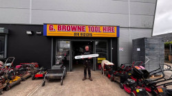 Gerard Browne outside the tool hire shop, Ballybofey, County Donegal, Ireland